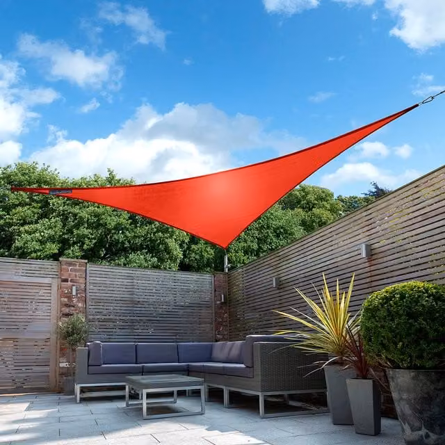 Kookaburra Red Triangle Waterproof Sun Shade Sail with UPF 50 Protection