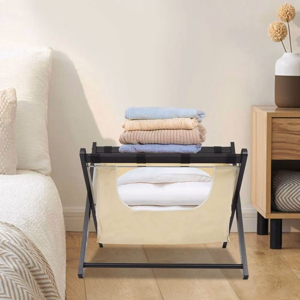 Kelvenix Modern Folding Luggage Rack in Beige – 3