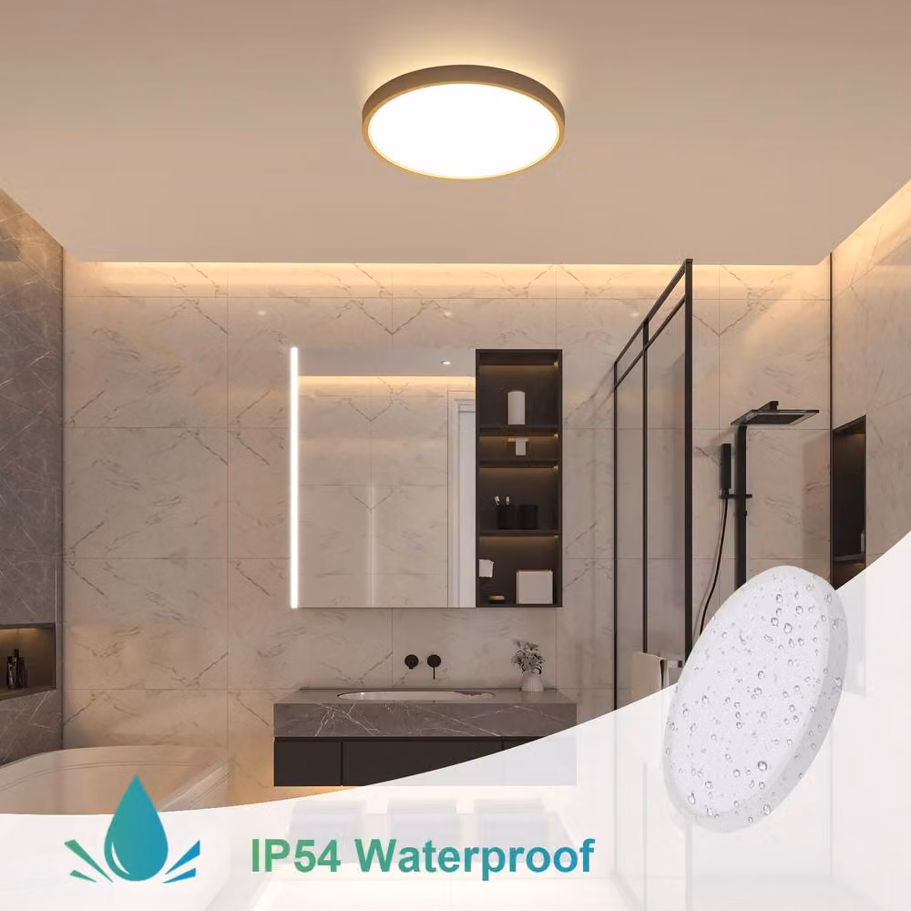 Pheashine White Round Ultra-Thin LED Ceiling Light, 3000K Warm White, IP65, Diameter: 40 cm – 6