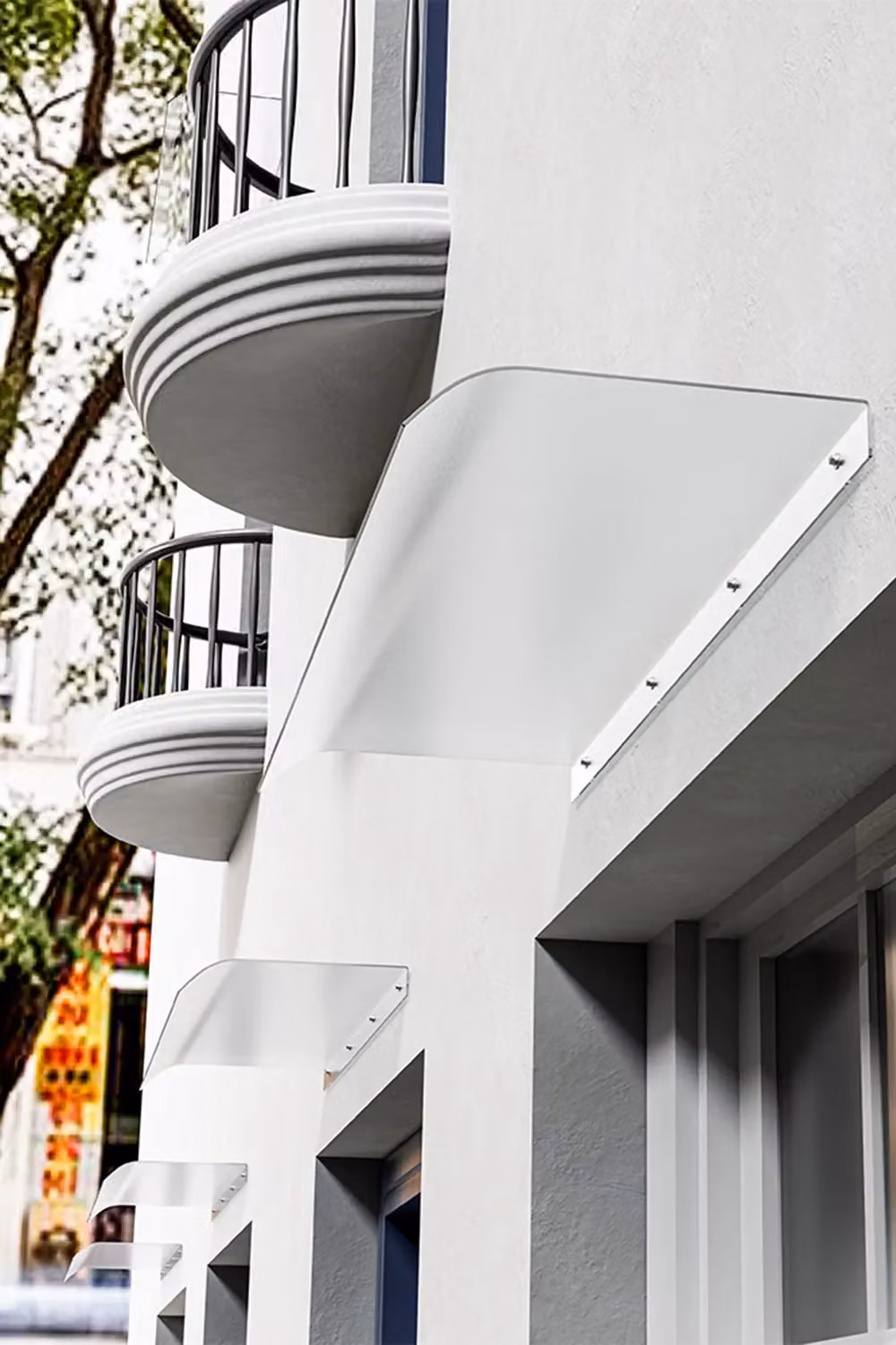 Living and Home Frosted Window and Door Awning Canopy in Transparent Plastic, W/D/H: 200 x 33 x 200 cm – 3