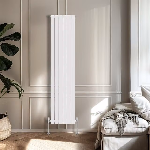 Right Radiators Single Panel Flat Vertical Radiator in White, H 180 cm x W 40.8 cm