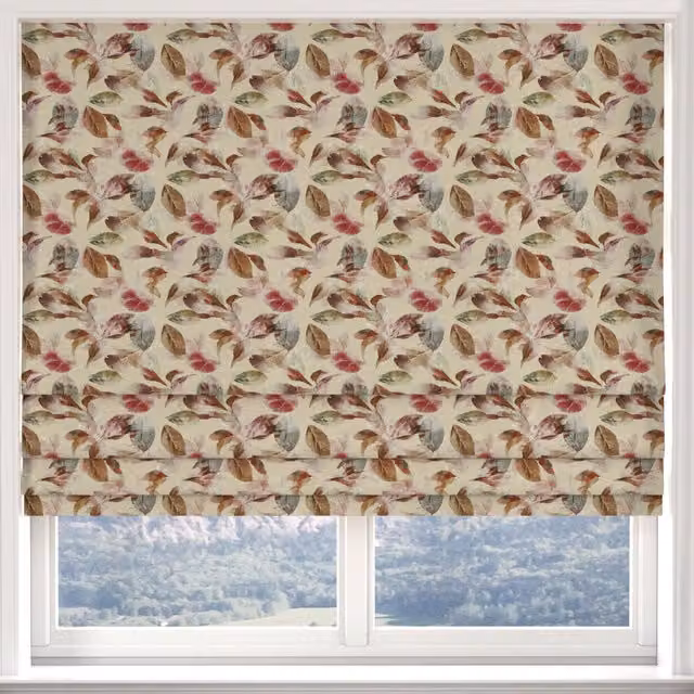 Ante Decor Made to Measure Blackout Roman Blind in Cream Floral Design