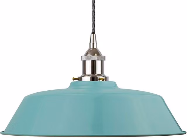 SE Home Chancery Pendant Light in Duck Egg Blue and Grey with Nickel Finish