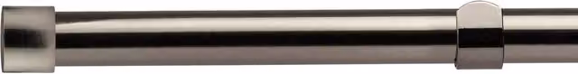 NewEdgeBlinds Fenton Extendable Eyelet Metal Curtain Pole Set, Black Silk, Length: 160 cm