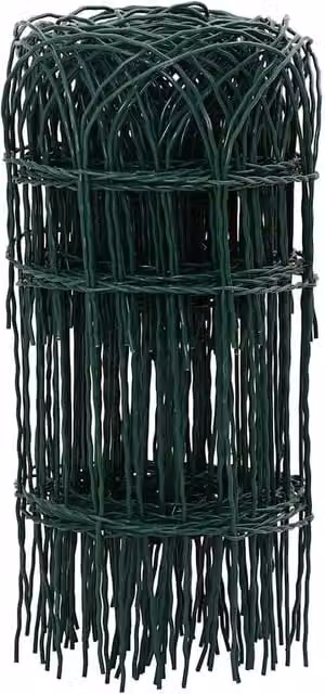 Berkfield Home Garden Geometric Powder-coated Iron Border Fence in Green – 1