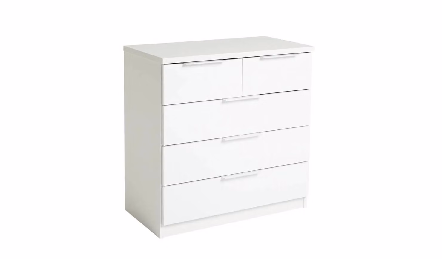 Hallingford 5 Drawer Chest in White Gloss Bedroom Furniture