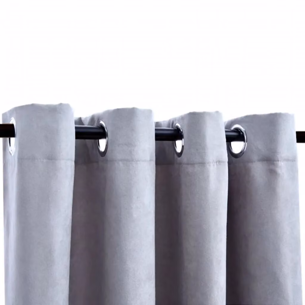 Berkfield Home Grey Blackout Curtains with Eyelets, 2 Pack, W: 140 cm, H: 245 cm – 3
