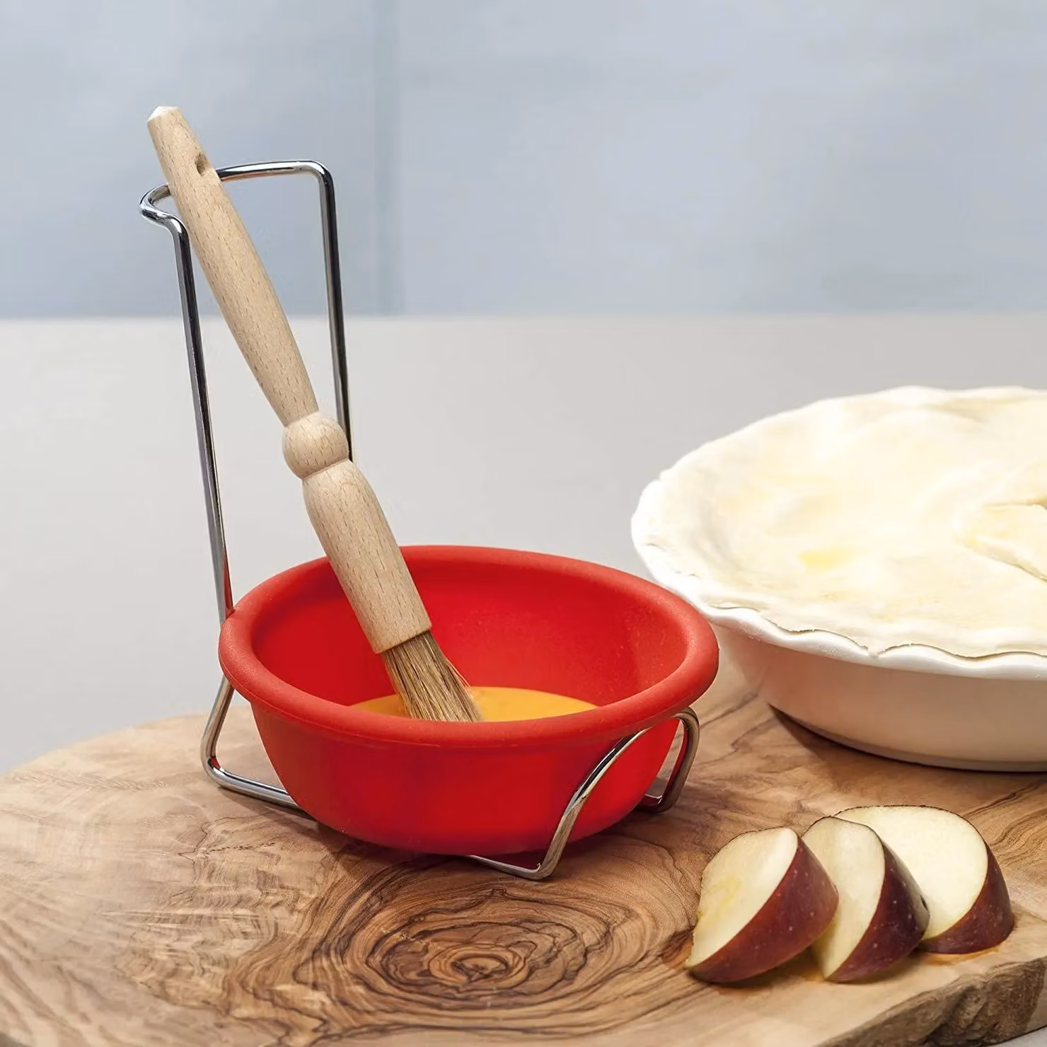 Zeal Red Silicone Spoon Rest and Basting Bowl with Chrome Stand – 3