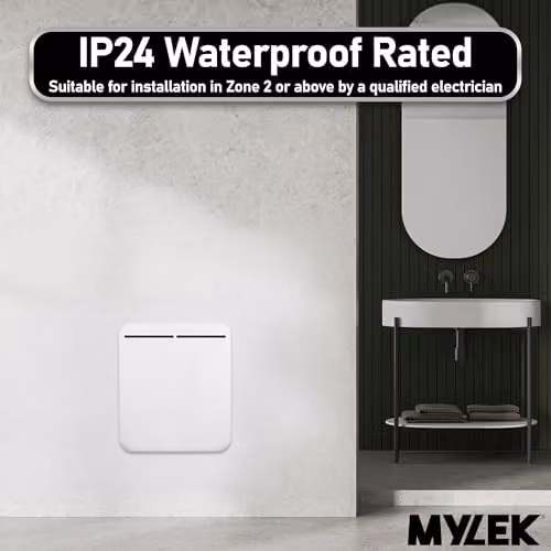Mylek 500W Electric Convector Panel Heater, White, Wall Mounted or Freestanding, W/D/H: 45.5 x 35.0 x 11.5 cm – 3