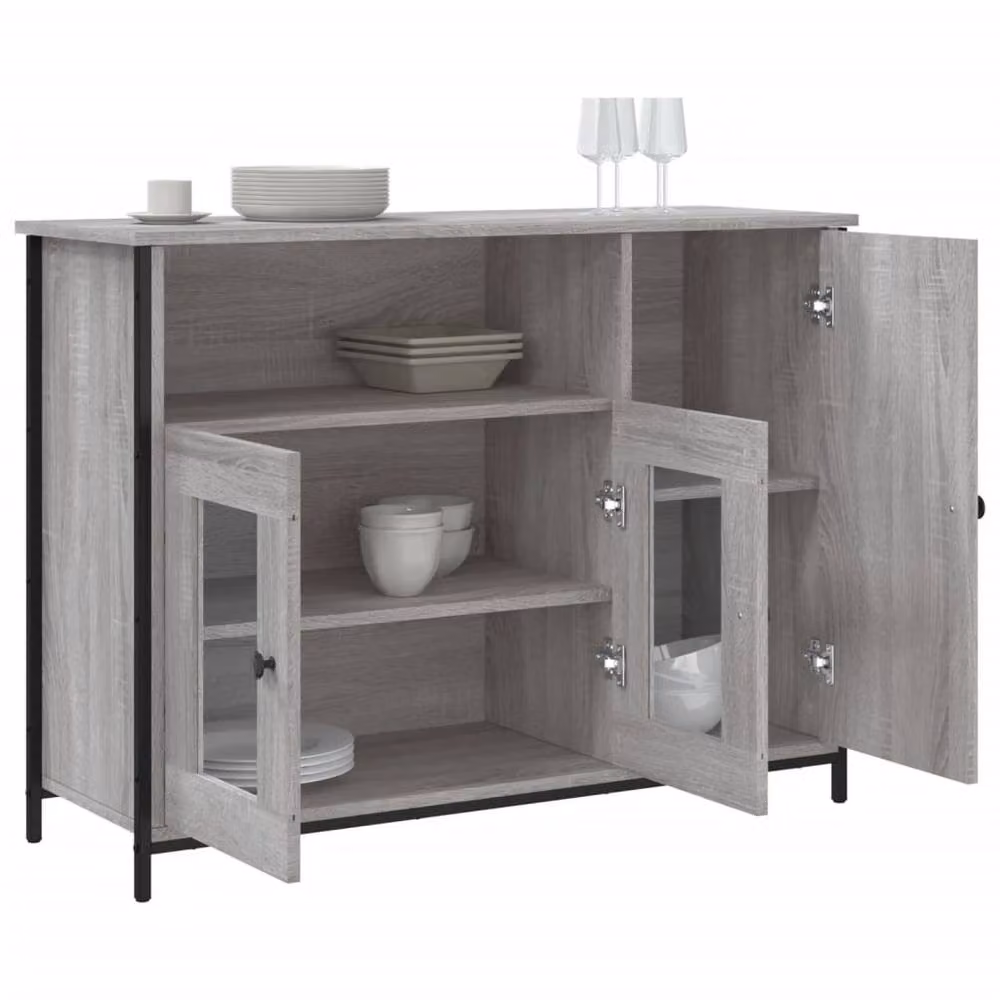 Berkfield Home Grey Sonoma Sideboard, W/D/H: 100 x 35 x 75 cm – 3