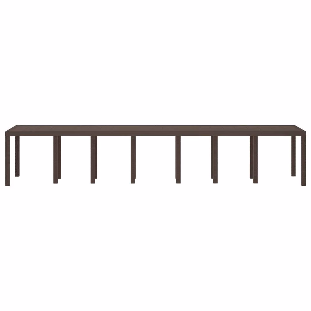 Berkfield Home Brown Extendable Poly Rattan Garden Table, W: 400 cm, D: 100 cm, H: 73 cm – 3