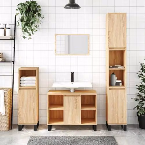 vidaXL Industrial Bathroom Cabinet in Brown, W/D/H: 80 x 33 x 60 cm – 2