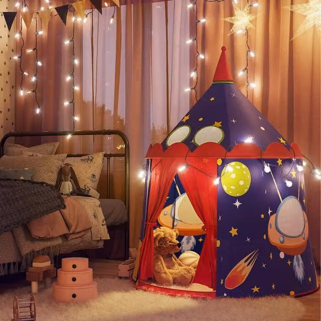 SONGMICS Blue Fantasy Play Tent, W: 120 cm, D: 101 cm, H: 101 cm