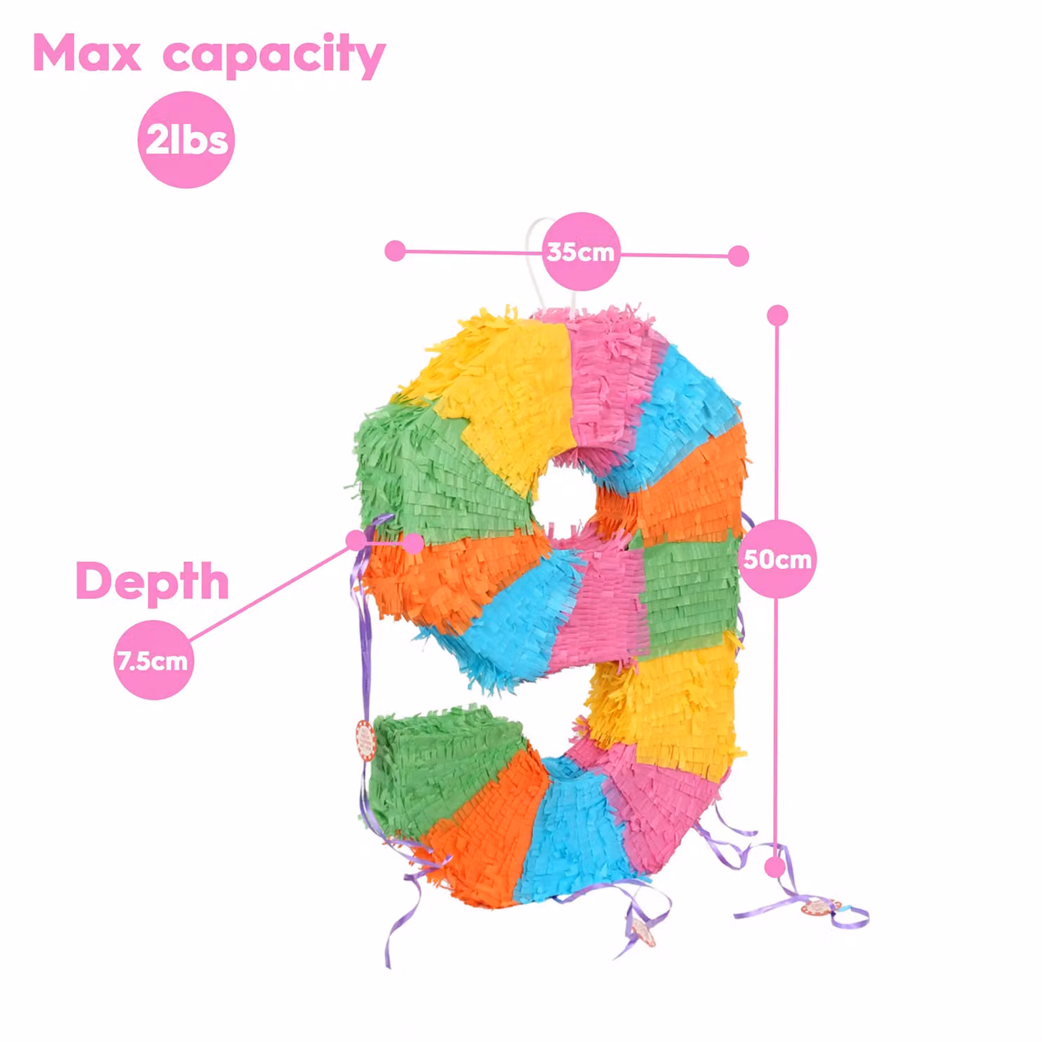 Fax Potato Number 9 Cardboard Pinata, Stick and Blindfold Set in Multicolour – 4