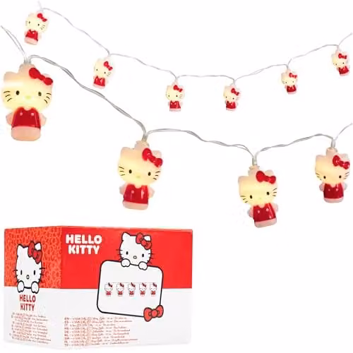 United Essentials Red LED String Fairy Lights with Warm White Light, Battery Operated and Adjustable