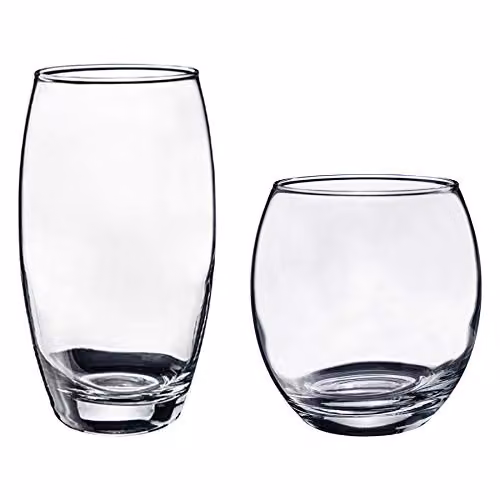 Argon Tableware 12 Piece Transparent Glass Tumbler Set, 405 ml, Dishwasher Safe