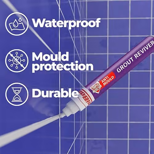 Unibond Triple Protection Anti-Mould Grout Reviver Pen, White, Pack of 2 – 2