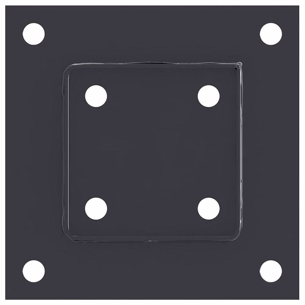 Berkfield Home Square Post Bases, 12 Pack, Anthracite Black Powder-coated Galvanised Steel, 91 x 91 mm – 3