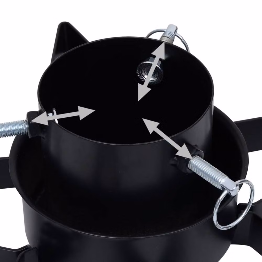 Berkfield Home Christmas Tree Stand, Black, W/D/H: 47 x 47 x 13.5 cm – 4