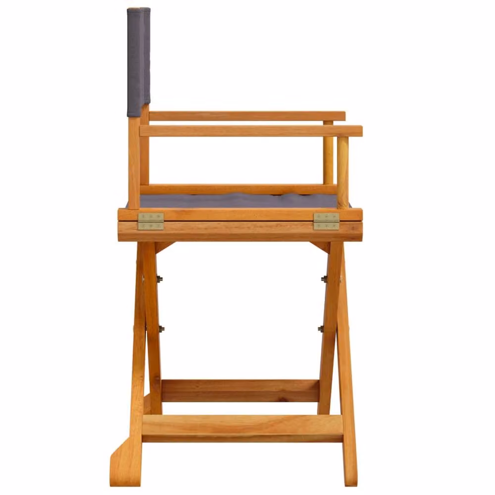 Berkfield Home Set of 2 Folding Acacia Wood Director Chairs in Dark Grey Fabric – 3