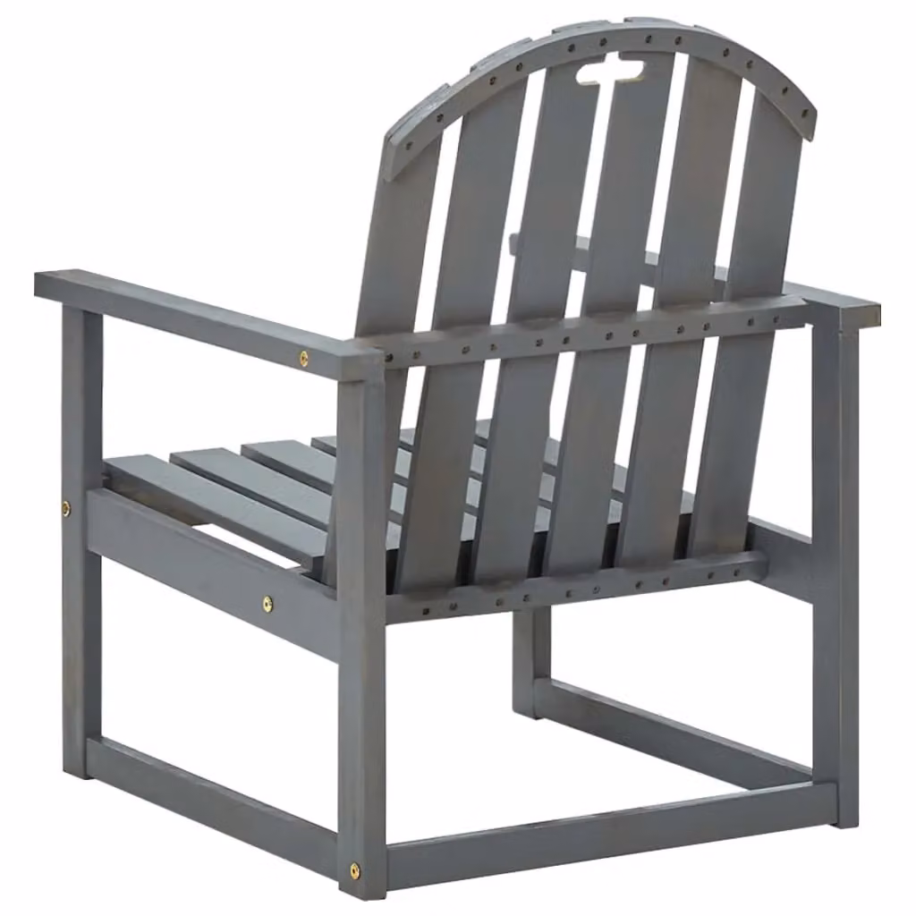 Berkfield Home Set of 2 Grey Acacia Wood Garden Sofa Chairs with Armrests – 4