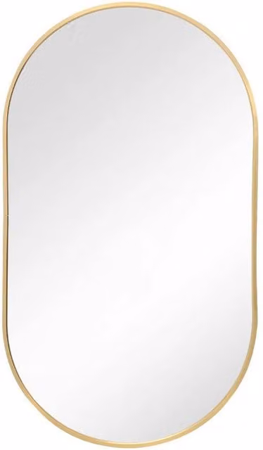 FORGEVIO Modern Gold Oval Wall Mounted Bathroom Vanity Makeup Mirror