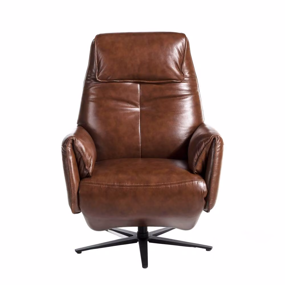 Angel Cerda Brown Leather Electric Swivel Recliner Armchair – 2
