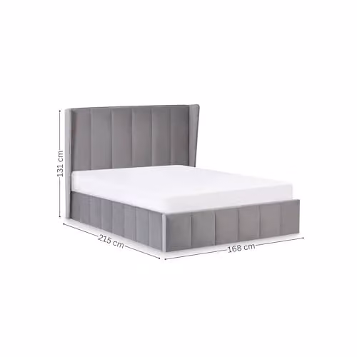 Julian Bowen Katie Grey Velvet Upholstered Ottoman Storage Bed Frame W/D/H: 180 x 200 x 131 cm – 2