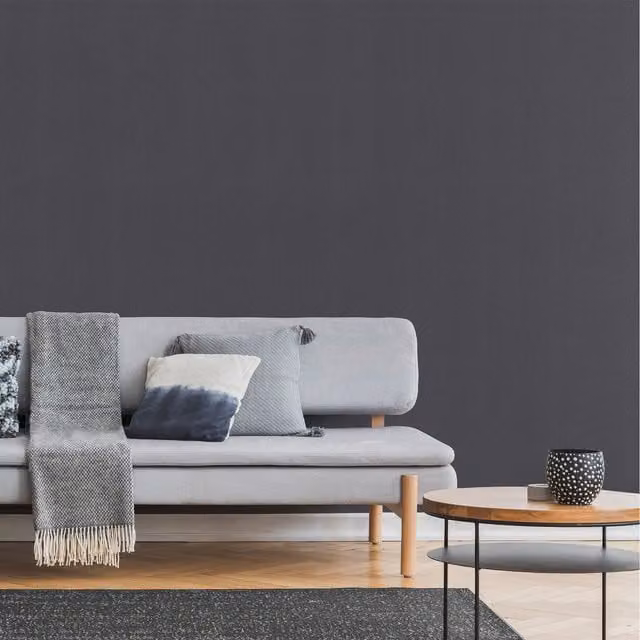 Superfresco Easy Calico Texture Textile Wallpaper in Anthracite Grey