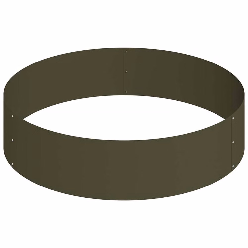 Berkfield Home Modular Metal Planter Tub in Olive Green, Diameter: 90 cm – 5