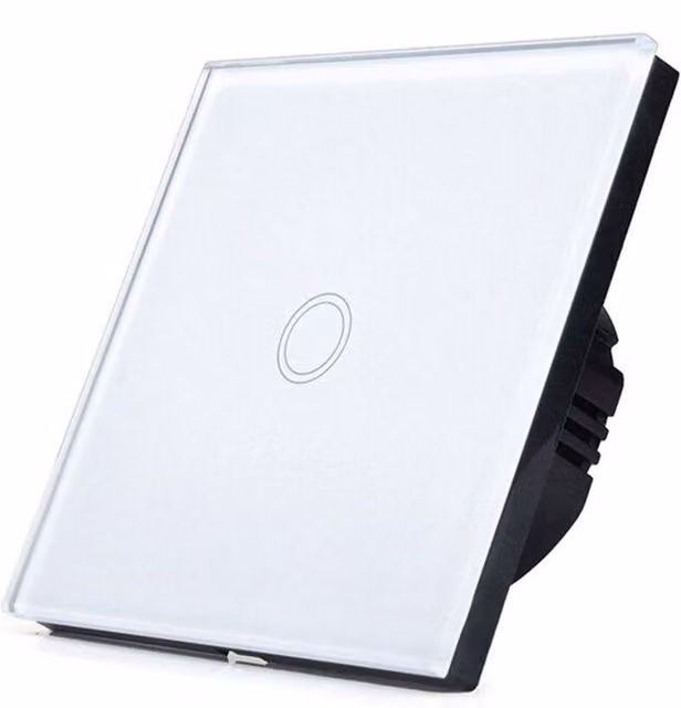 EnerJ Smart WiFi 1 Gang Touch Switch in White with Glass Finish, Compatible with Amazon Alexa and Google Assistant