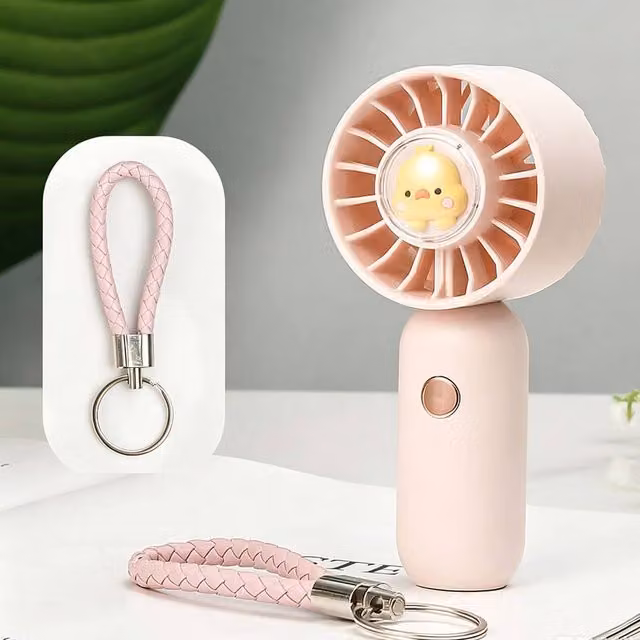 Quipulse Multifunctional Portable Mini Rechargeable Fan in Pink – 1