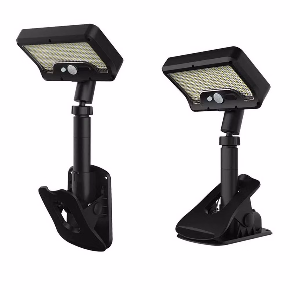 FLAVORA Black Clip-on Solar LED Outdoor Motion Sensor Light with 92 LEDs – 3