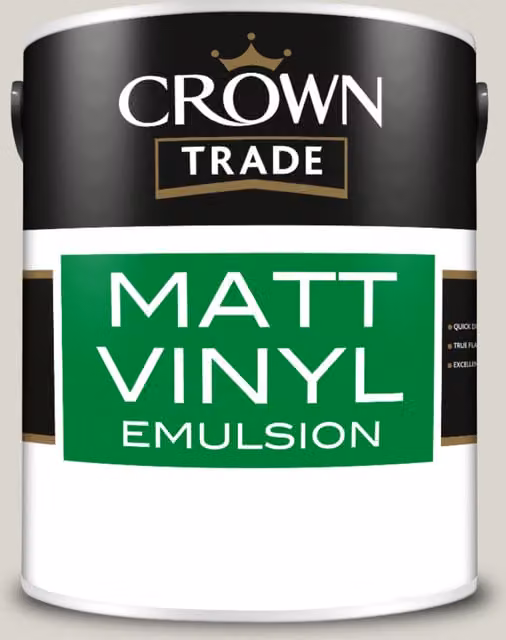 Crown Trade Smoked Glass Vinyl Matt Water Based Dispersion Paint, 5 l