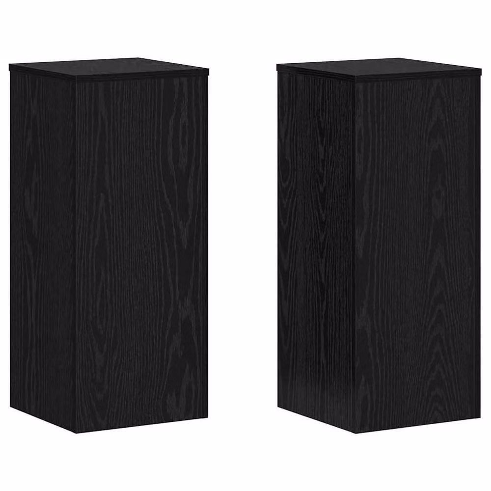Berkfield Home Set of 2 Black Oak Plant Stands, W/D/H: 30 x 30 x 70 cm – 3