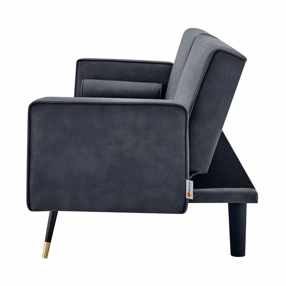 Bravich LTD Jenna 3 Seater Click Clack Sofa Bed in Grey Faux Suede – 3