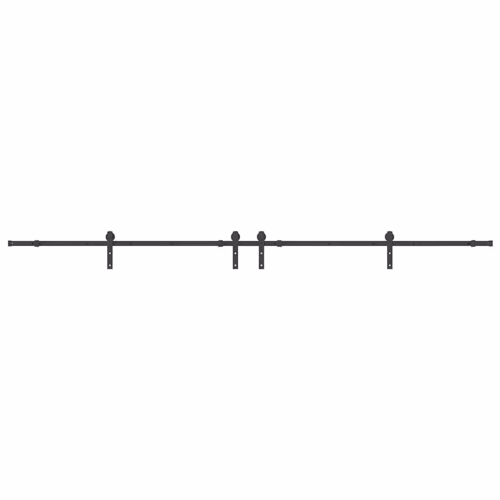 Berkfield Home Sliding Door Hardware Kit in Black Steel – 1
