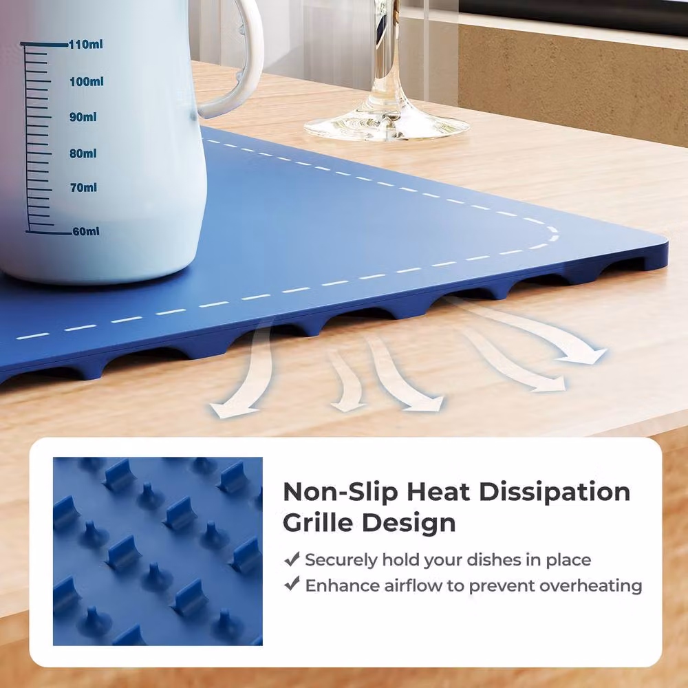 Costway 260W Electric Food Warming Mat, Rollable and Portable Silicone Warming Tray in Blue – 8