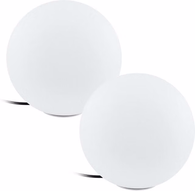 Loops 2 Pack White Plastic IP65 Outdoor Garden Ball Lights, Diameter: 30 cm, E27 Socket