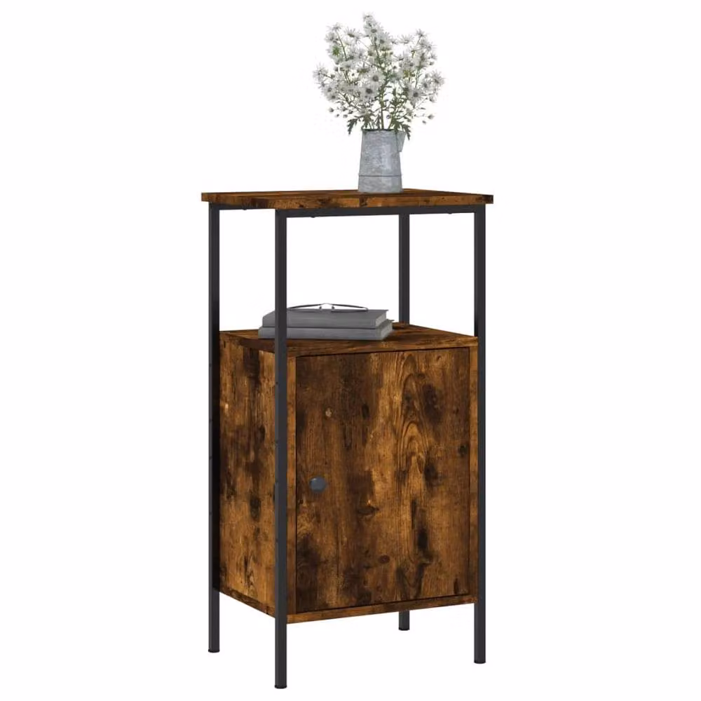 Berkfield Home Smoked Oak Bedside Cabinet in Brown, W/D/H: 41 x 31 x 80 cm – 3