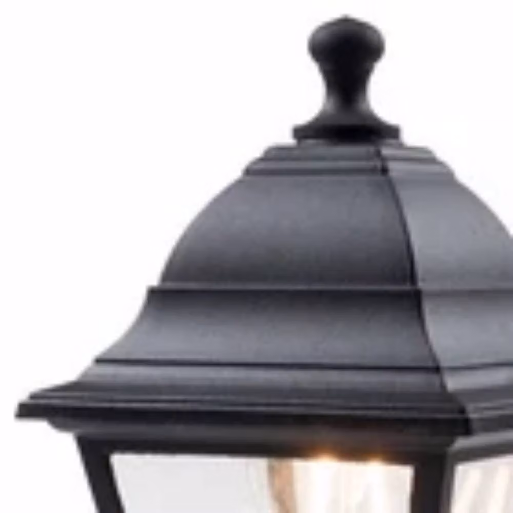 Havendro Set of 2 Modern Black Metal and Glass Outdoor Post Pedestal Lantern Lights, IP44 Rated – 3