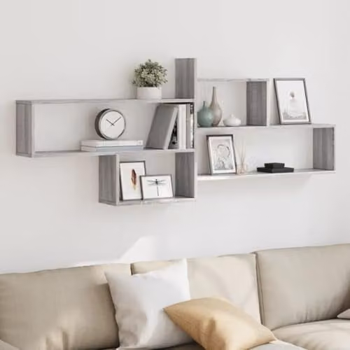 vidaXL Wall Shelf Grey Sonoma, W/D/H: 167.5 x 18 x 68 cm – 2