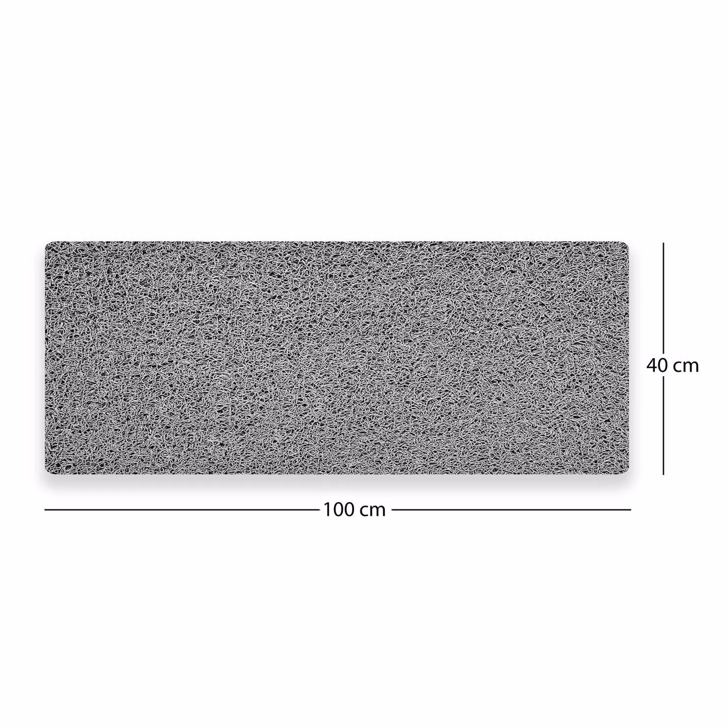 Nicoman Anti-Slip PVC Loofah Shower Mat in Grey, Rectangular, W: 100 cm, D: 40 cm – 2