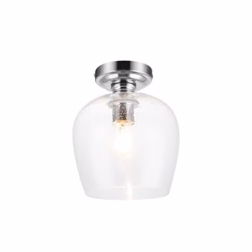 Cosylyte Oakdale Classic Bubble Glass Ceiling Light with Chrome Base, IP44, W/D/H: 20 x 20 x 24 cm