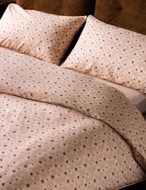 Rockett St George Pink Mix Floral Pure Cotton Duvet Cover Set, W: 200 cm x H: 200 cm