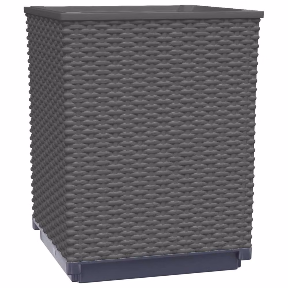 Berkfield Home Set of 4 Black Polypropylene Planter Tubs, W/D/H: 30 x 30 x 37 cm – 4