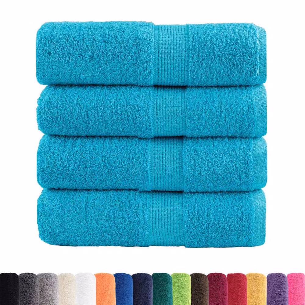 Berkfield Home SOLUND Premium Cotton Terry Soap Towels, Turquoise, 4 Pack, W: 30 cm x H: 30 cm, 600 gsm – 2