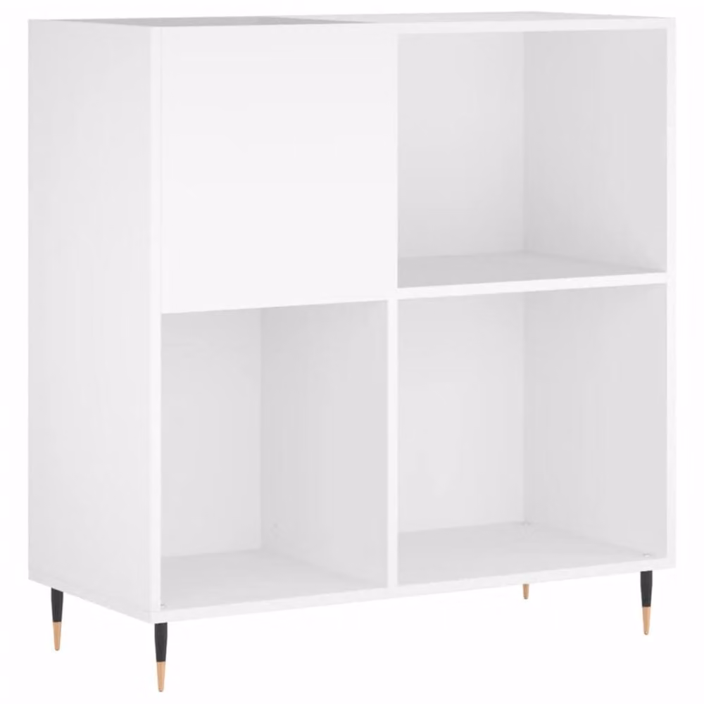 Berkfield Home Record Cabinet in White, W/D/H: 84.5 x 38 x 89 cm