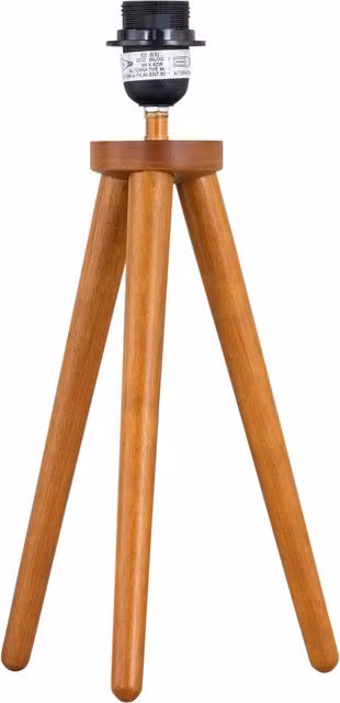 First Choice Lighting Voyage Mid-Century Brown Wooden Tabletop Lamp