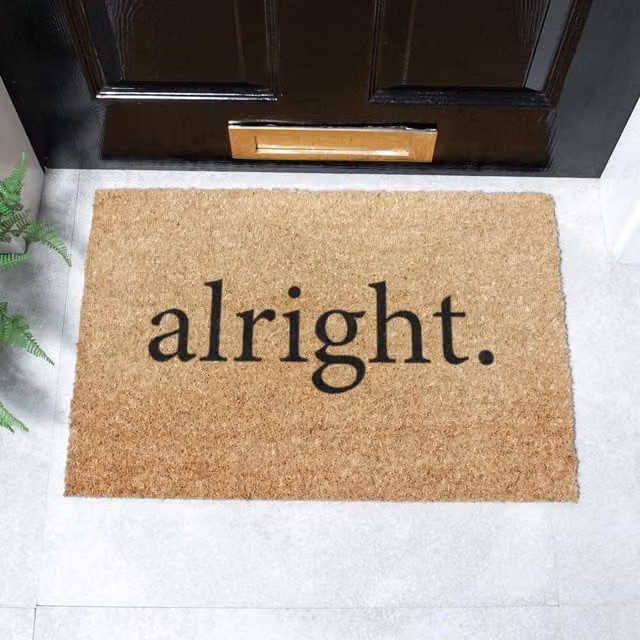 Artsy Mats Alright Slang Text Doormat in Black and Brown, W/D: 60 x 40 cm – 1